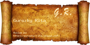 Gurszky Rita névjegykártya