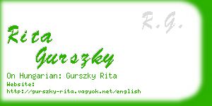 rita gurszky business card